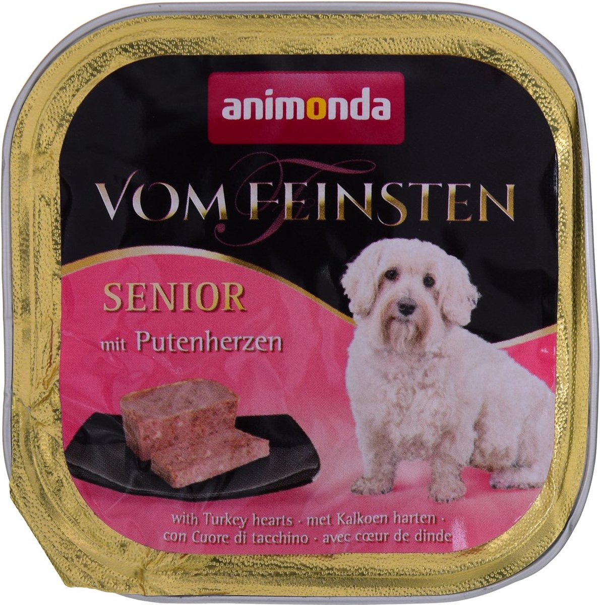 22x150g animonda Vom Feinsten Senior met kalkoenhart natvoer voor honden
