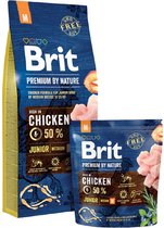 Brit Premium by Nature Junior M Droog hondenvoer Kip 3kg
