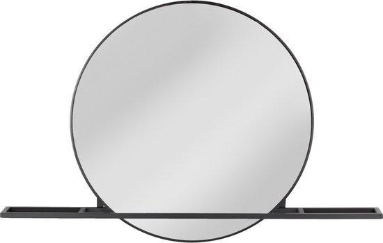 Vtw Living - Industriële Spiegel met Wandplank - Wandspiegel - Industrieel - 93 cm