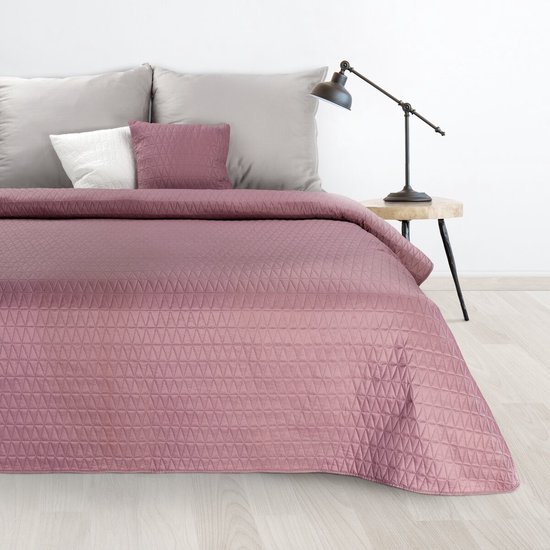 Oneiro’s luxe BONI Type 3 Beddensprei oud roze - 200x220 cm – bedsprei 2 persoons – beddengoed – slaapkamer – spreien – dekens – wonen – slapen