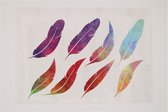 autocollants plumes arc-en-ciel autocollants cadeaux timbres d'étanchéité 2 feuilles