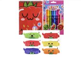 Fruity-squad 10 stiften + etui + kleurboek met stickers combi voordeel