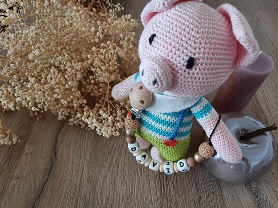 Fopspeenketting Hout Burned Clay Elodie Details - De Boomhut