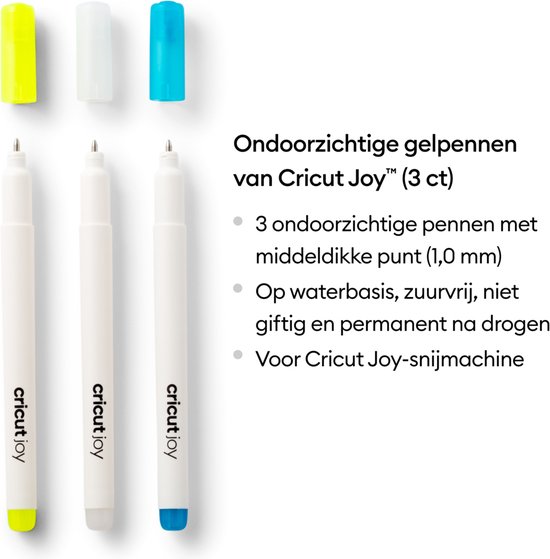 Cricut Joy Gel Pens 1.0 Mm (3 Ct) - Teal, Purple, Pink - Stylets Pour Projets Créatifs
