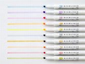Zebra Mildliners Set met 10 Nieuwe 2022 Kleuren verpakt in een Luxe Zipperbag