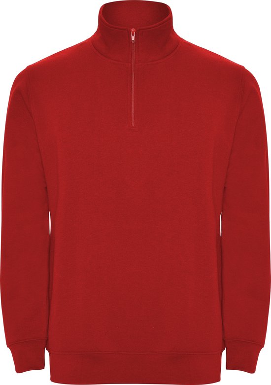 Rode sweater met halve rits model Aneto merk Roly maat 2XL