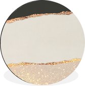 WallCircle - Wandcirkel - Muurcirkel - Abstract - Goud - Glitter - Luxe - Aluminium - Dibond - ⌀ 30 cm - Binnen en Buiten