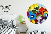 WallCircle - Wall Circle - Wall Circle Indoor - Peinture à l'Huile - Peinture - Fleurs - 120x120 cm - Décoration murale - Peintures Ronds XXL