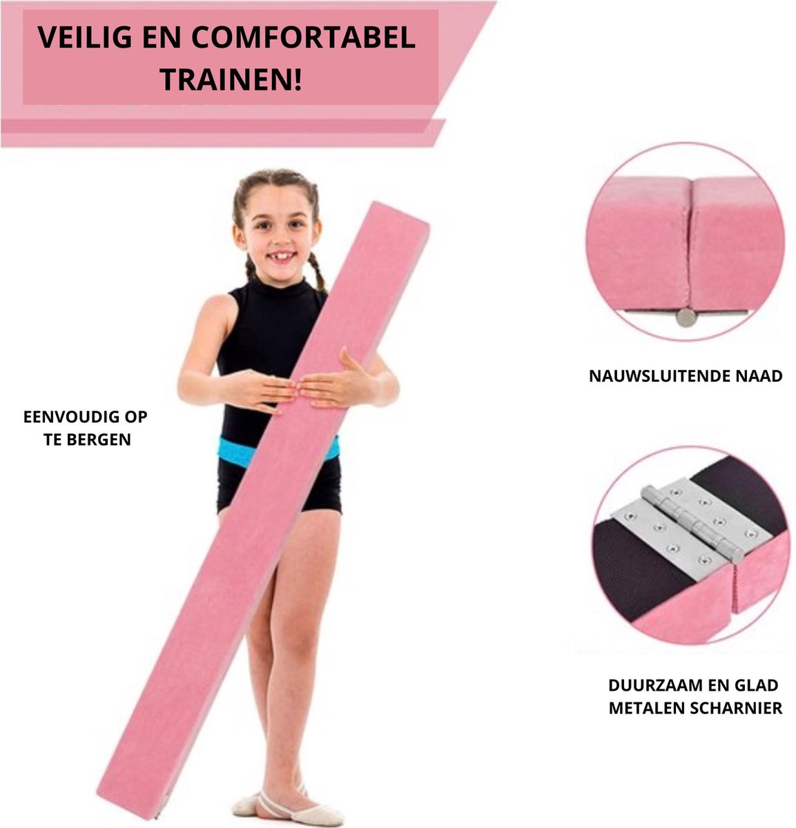 Barre de gymnastique pliable + Vidéos d'exercices - Barre compacte idéale  pour faire de la gymnastique à la maison | Poutre d'équilibre pliable