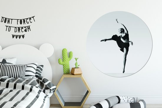 Ballerine debout sur ses orteils en assiette en plastique cercle mural noir  et blanc ⌀... | bol