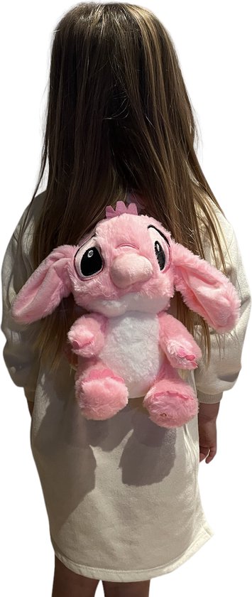 Foto: Knuffeltas roze rugtassen verjaardag kinderfeestje trend knuffel tas verstelbaar 25 cm schoencadeau