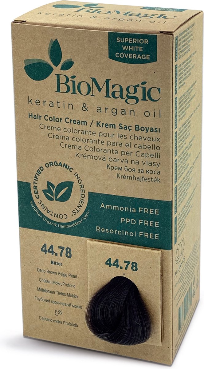 Natuurlijke haarverf KIT met Biologische Ingrediënten ook verkrijgbaar in Apotheken - BITTER 44/78 BioMagic