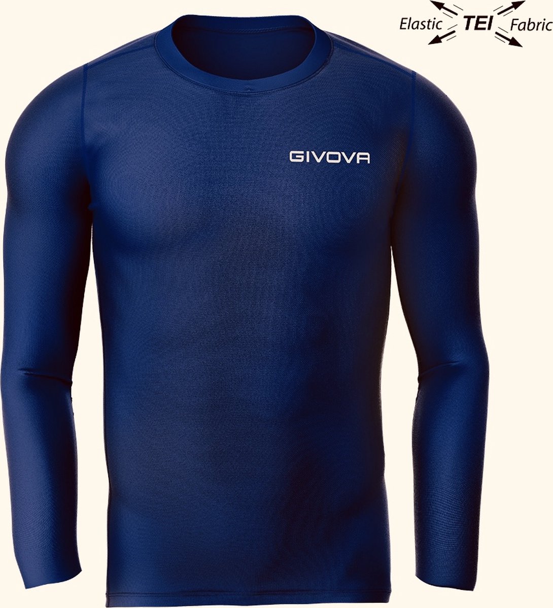 Thermoshirt navy blauw, lange mouwen GIVOVA! Maat XXL