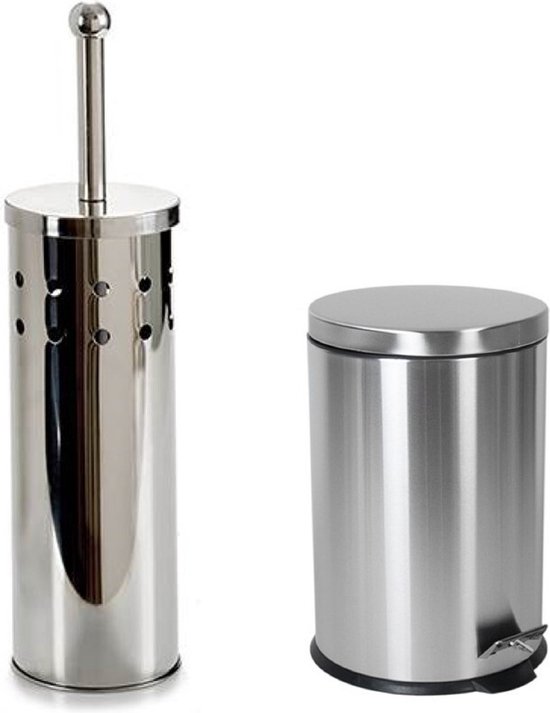 Saqu Nemo toiletborstel met houder 9,2x12x35,2cm gunmetal