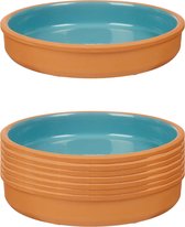 La Dehesa Tapas/hapjes serveren/oven schaal terracotta/blauw 23x4 cm - 8x stuks