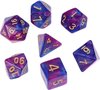 Afbeelding van het spelletje D&D dice set - DnD dobbelstenen set - Paars Blauw - Dungeons and Dragons dobbelstenen Inclusief velvet bewaarzakje