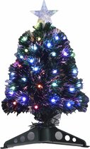 Fiber optic kerstboom/kunst kerstboom met gekleurde lampjes 45 cm - Kunstbomen/kerstbomen met lampjes/lichtjes