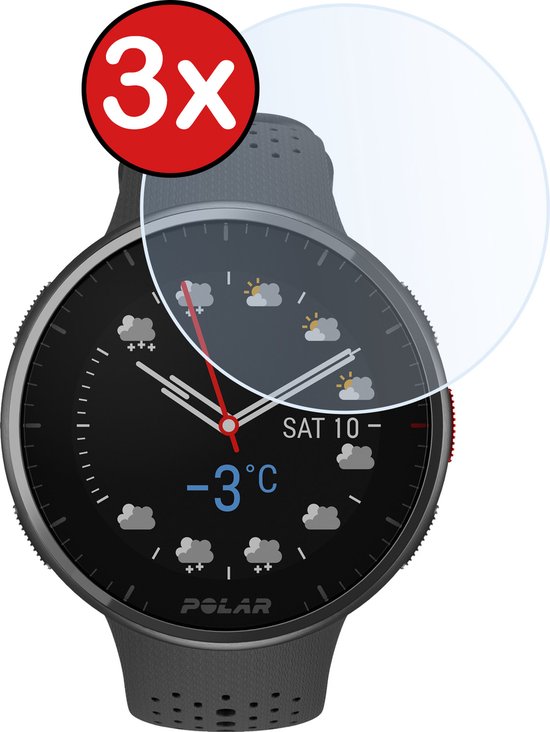 Screenprotector Geschikt voor Polar Pacer Pro Screenprotector Glas Gehard Screen Cover - Screen Protector Geschikt voor Polar Pacer Pro Screenprotector Tempered Glass - 3 PACK
