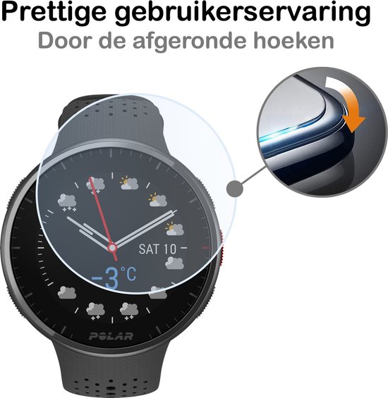 Screenprotector - 2 Stuks - Geschikt voor Polar Pacer Pro - Sterk & Shockproof - Tempered Glass - Gehard Glas - Beschermglas Screen Cover - Bescherm Protector voor Smartwatch