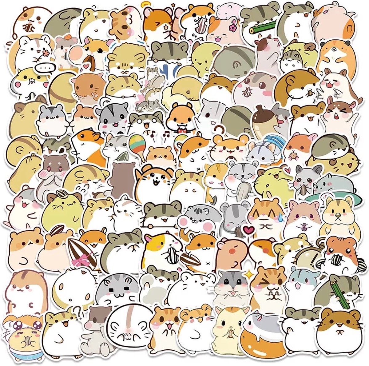 100x sticker Hamsters Schattige Hamster Kinderstickers
