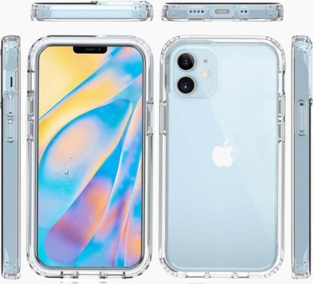 Ceezs Shockproof TPU hoesje met camera protectie geschikt voor Apple iPhone 12 Mini - schokbestendig - doorzichtige case - optimale bescherming - transparant