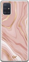 Hoesje geschikt voor Samsung Galaxy A51 - Rose Marble - Marmer - Roze - Soft Case Telefoonhoesje - TPU Back Cover - Casevibes