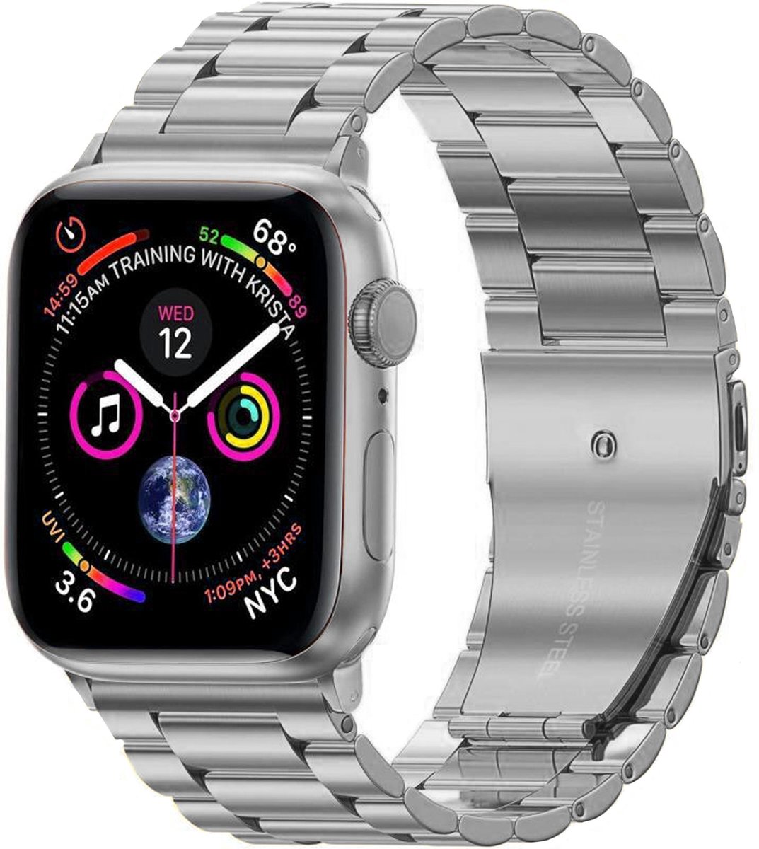Horloge Band Geschikt Voor Apple Watch 1-11 / SE (42/44/45/46 mm) Roestvrij Staal Schakels - Zilver