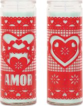 Kitsch Kitchen Kaars in glas Papel Picado Amor