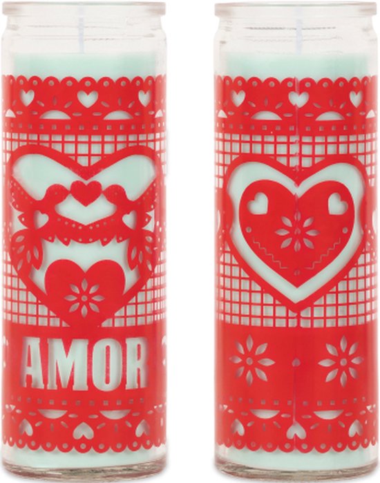 Kitsch Kitchen Kaars in glas Papel Picado Amor