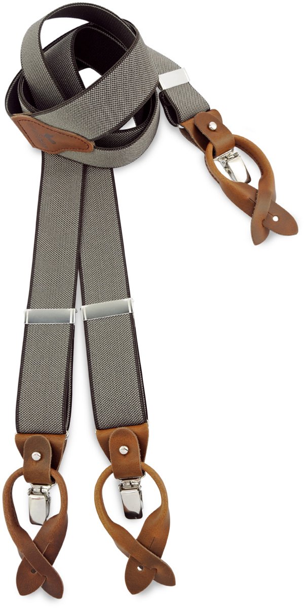 Sir Redman - luxe bretels - 100% made in NL, - Brave Brownie - bruin / ecru