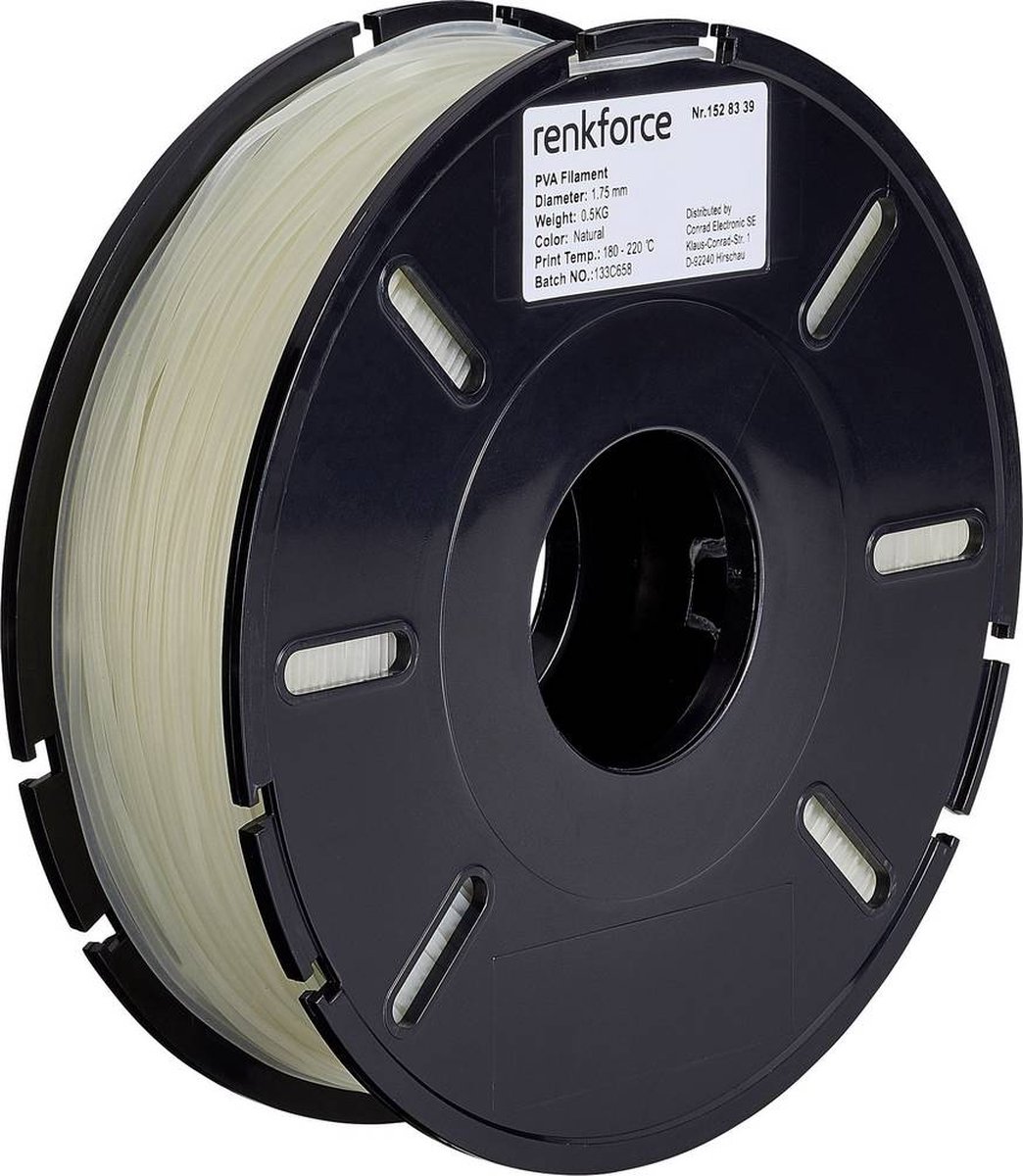 Renkforce Filament PVA kunststof 1.75 mm Transparant 500 g