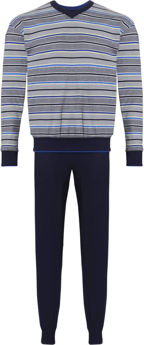 Pastunette for Men - Stripes - Pyjamaset- Blauw/Grijs - Maat S