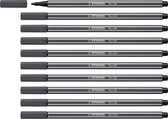 STABILO Pen 68 - Premium Viltstift - Zwartgrijs - Doos 10 stuks