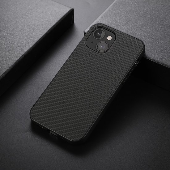 Coque IPhone 13 Mini En TPU Fibre De Carbone - Anti-choc, Antidérapante, Noire