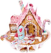 3D Pirouette Pop-up Kerst Wenskaart met envelop - Gingerbread House
