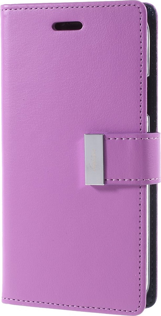 Mercury Goospery Rich Walletcase 7 Pasjes Kunstlederen geschikt voor iPhone X XS hoesje - Paars