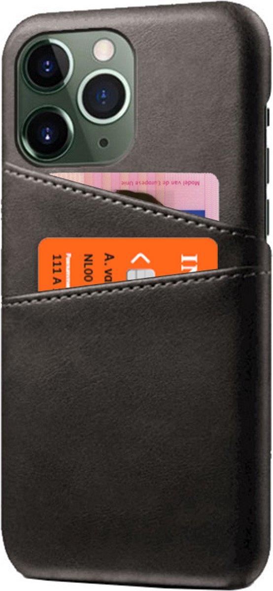 Peachy Duo Cardslot Wallet kunstleer hoesje geschikt voor iPhone 14 Pro Max - zwart