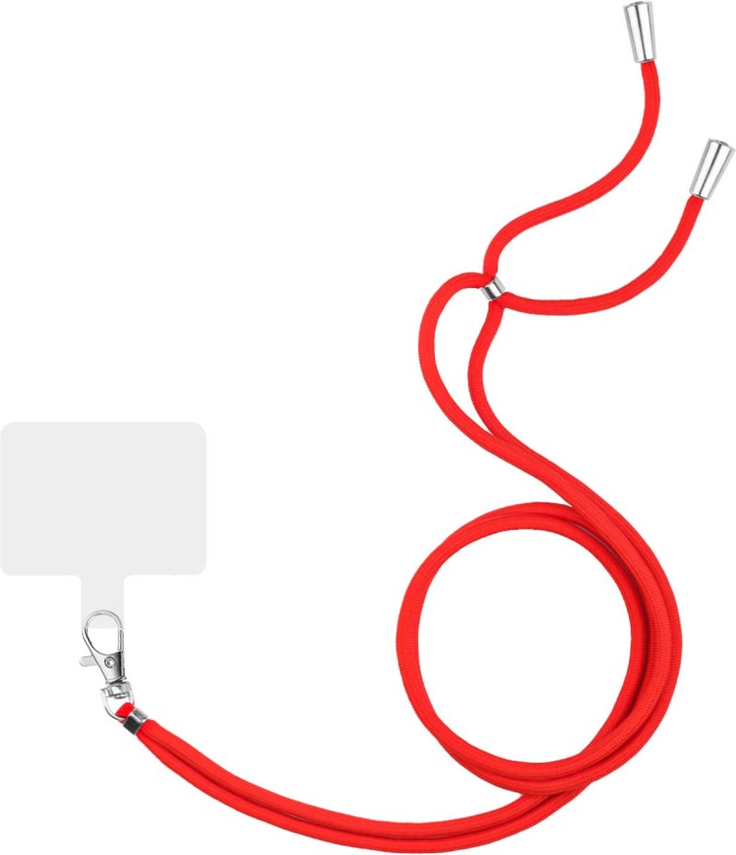 Peachy Telefoonkoord Multifunctioneel Verstelbaar met Patch - Rood