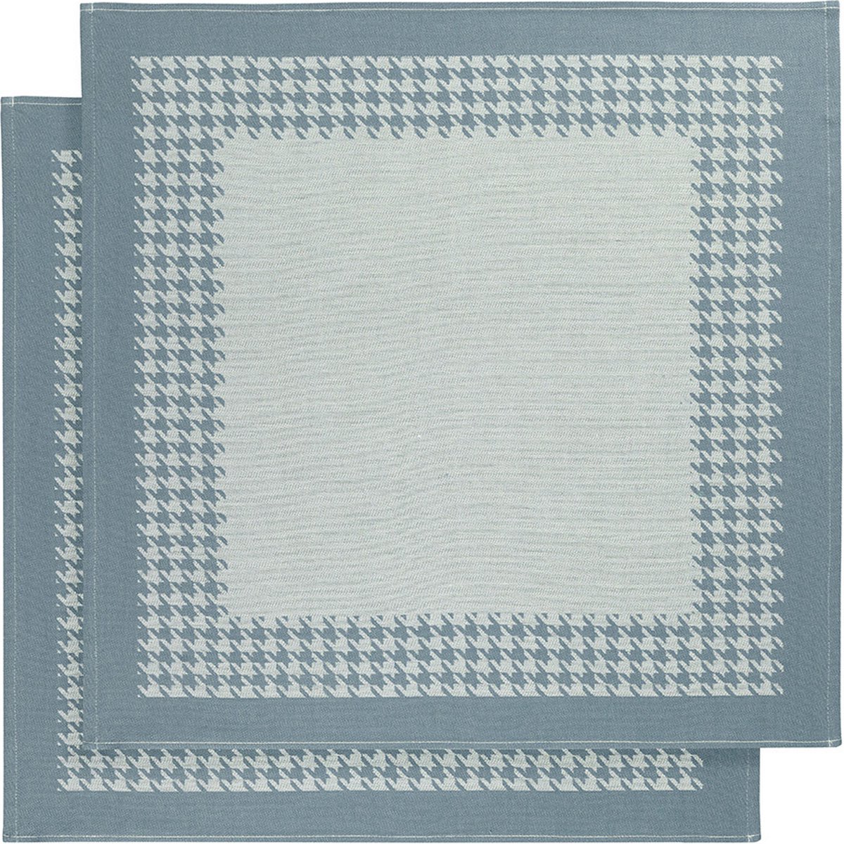 De Witte Lietaer Theedoek Pied de Poule, Oxyde - 2 stuks - 65 x 65 cm - Katoen