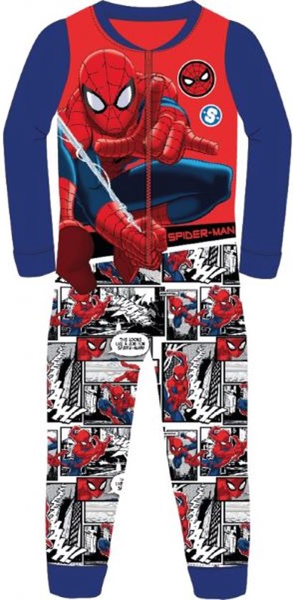 ginder Leerling reptielen Marvel Spiderman fleece Onesie - Pyjama - Maat 92/98 | bol.com