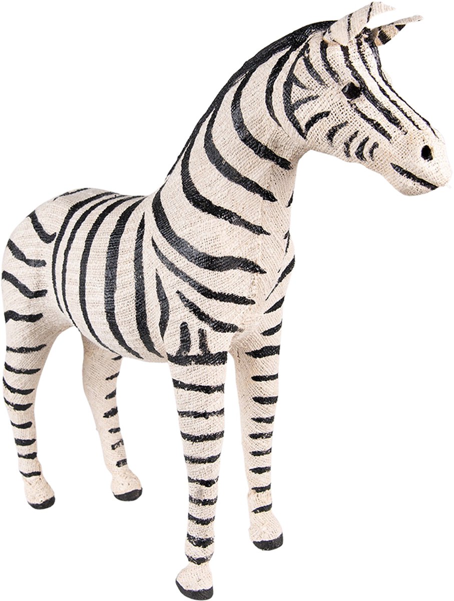 Beeld Zebra 44 cm Zwart Wit Papier