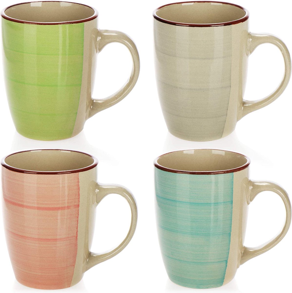 COM-FOUR® 4x tasse à café en céramique - tasse à café au design moderne -  cafetière... | bol