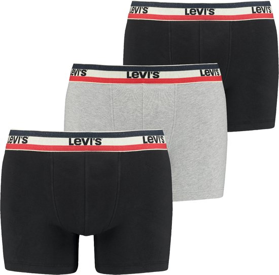 Levi's Lange short - 3 Pack 004 Black/Grey - maat XL (XL) - Heren Volwassenen - Katoen/elastaan- 100002870-004-XL
