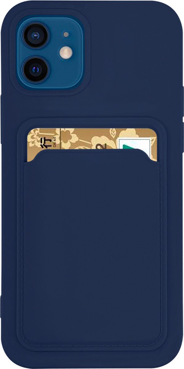 iPhone X/XS Hoesje- Pasjeshouder- Blauw - Met Kaarthouder - Apple