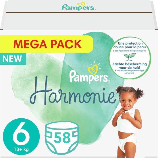 Pampers Harmonie Pure Maat 6 Mega Pack 58 luiers bol