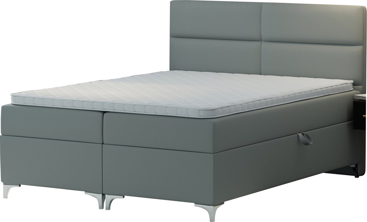 Springcrest® Luxe Boxspringset met Opbergruimte - Bed - 180x200 cm - Lichtgrijs