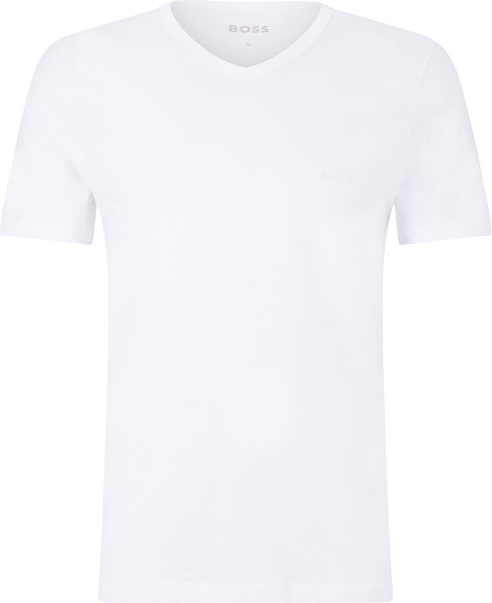 HUGO BOSS Classic T-shirts regular fit (3-pack) - heren T-shirts V-hals -  wit - Maat: L | bol