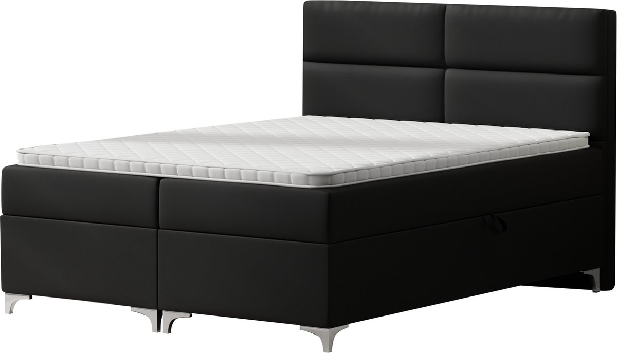 Springcrest® Luxe Boxspringset met Opbergruimte - Bed - 140x200 cm - Zwart