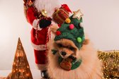 Kerstpak voor Kleine Hond of Kat - Muts en Sjaal - Maat S - kerstcadeau - Hondenkleding - Groen