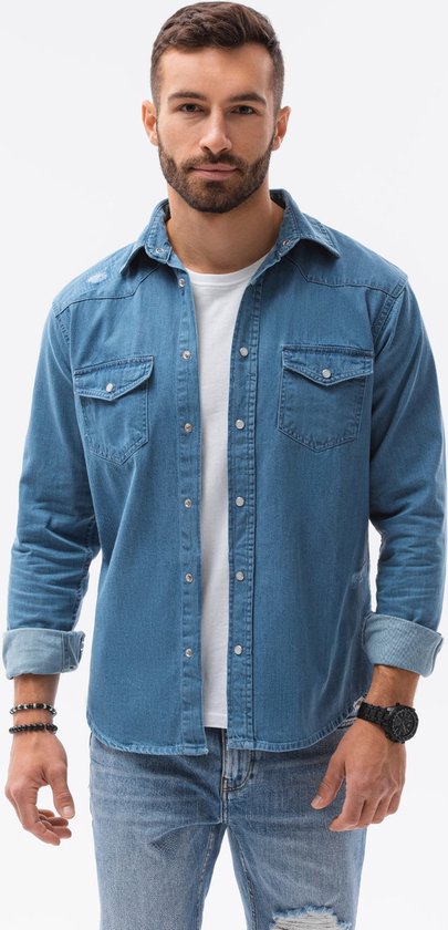 Meilicloth Herenhemd, gestreept, zomer, katoen, lange mouwen, casual, western, regular fit, geel, wit, XXL
